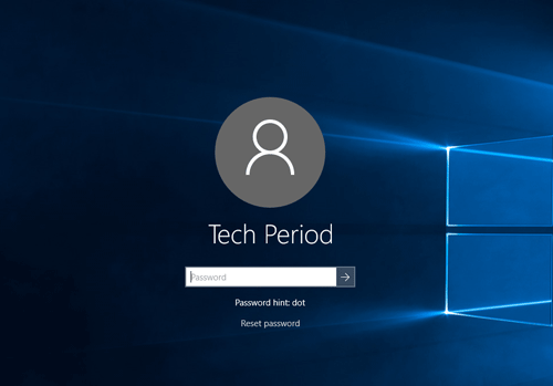 lock screen of Windows 10