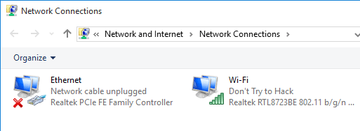 network connections in Windows