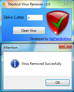 shortcut virus remover application