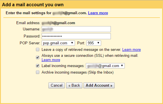 add multiple email accounts to single Gmail account
