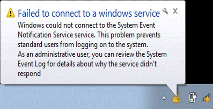 failed to connect to a windows service
