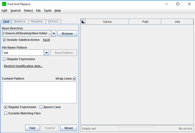 Windows tool to find texts from multiple files