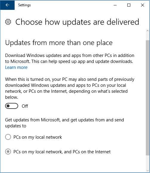 disable windows 10 updates from more than one place