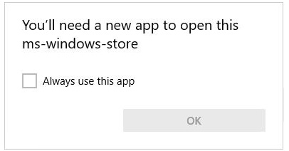 solve You’ll need a new app to open this ms-windows-store error windows 10