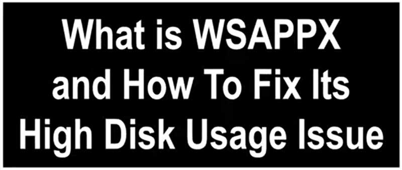 WSAPPX high disk usage i Windows 10