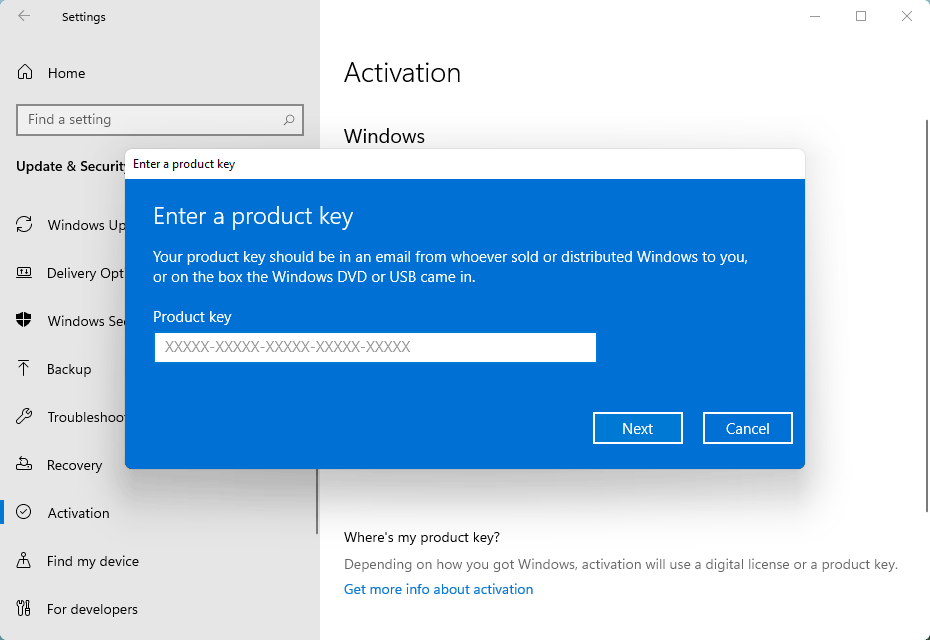 change product key of Windows 11